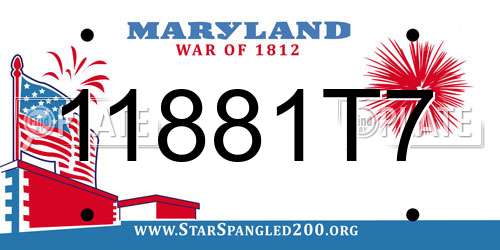 11881T7 Maryland License Plate