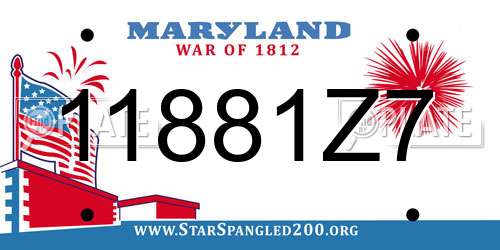 11881Z7 Maryland License Plate
