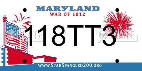 118TT3 Maryland License Plate