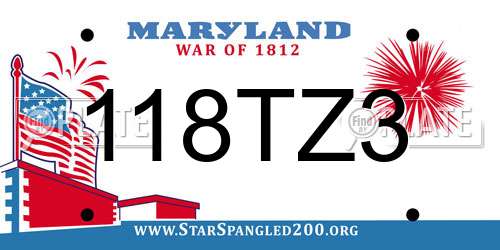 118TZ3 Maryland License Plate