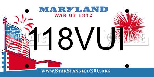 118VUI Maryland License Plate