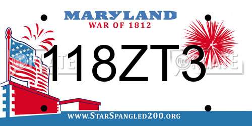 118ZT3 Maryland License Plate
