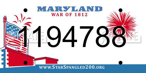 1194788 Maryland License Plate