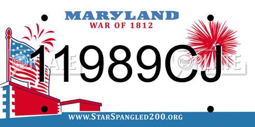 11989CJ Maryland License Plate