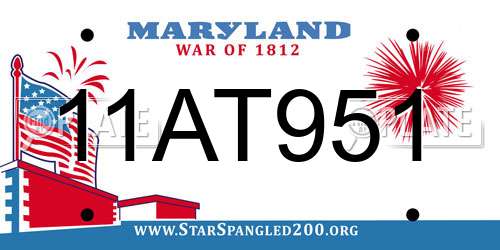 11AT951 Maryland License Plate