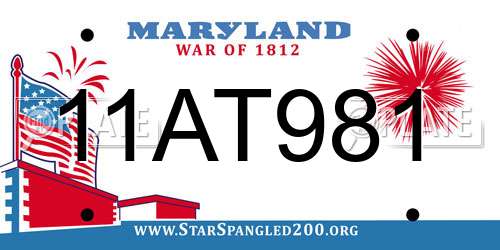 11AT981 Maryland License Plate