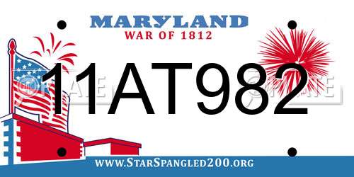 11AT982 Maryland License Plate