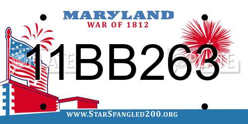 11BB263 Maryland License Plate
