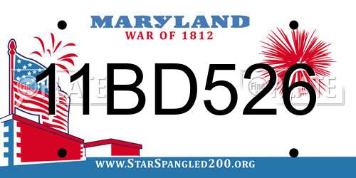 11BD526 Maryland License Plate