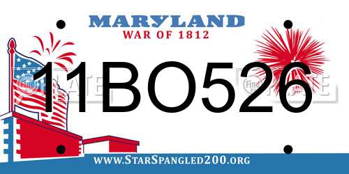 11BO526 Maryland License Plate