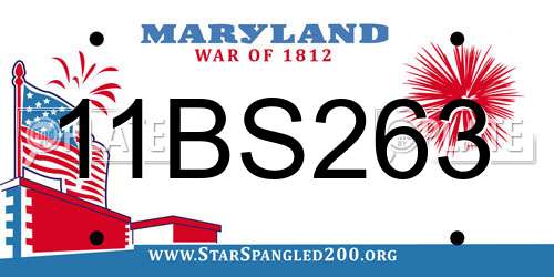 11BS263 Maryland License Plate