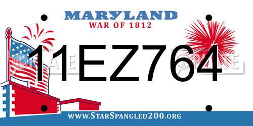 11EZ764 Maryland License Plate