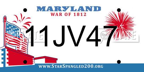 11JV47 Maryland License Plate