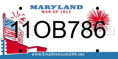 11OB786 Maryland License Plate