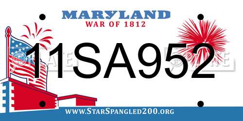 11SA952 Maryland License Plate