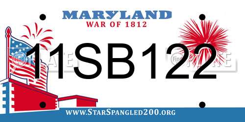 11SB122 Maryland License Plate