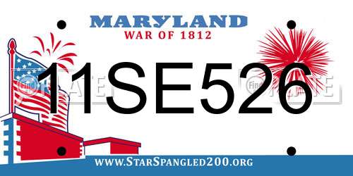 11SE526 Maryland License Plate