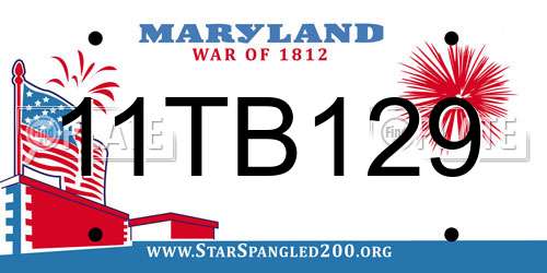 11TB129 Maryland License Plate