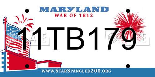 11TB179 Maryland License Plate