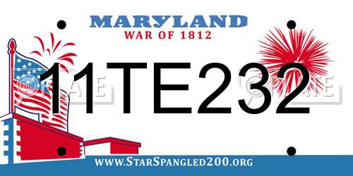 11TE232 Maryland License Plate