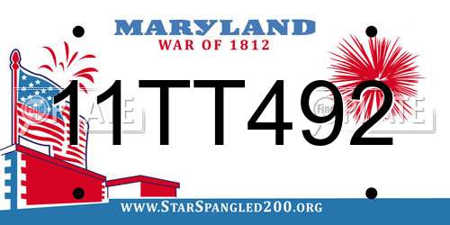 11TT492 Maryland License Plate