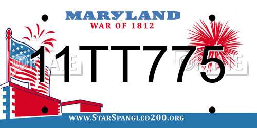 11TT775 Maryland License Plate