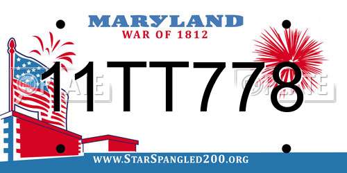 11TT778 Maryland License Plate