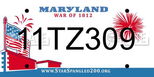 11TZ309 Maryland License Plate