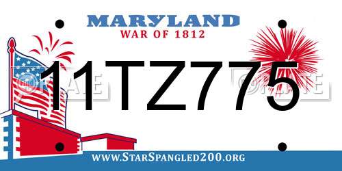 11TZ775 Maryland License Plate