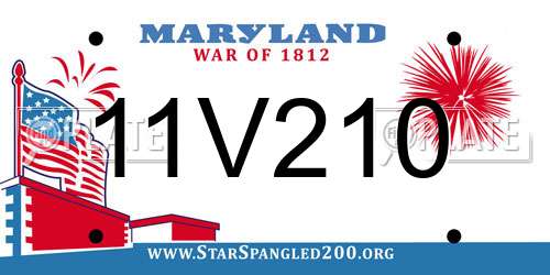 11V210 Maryland License Plate