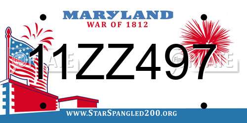 11ZZ497 Maryland License Plate