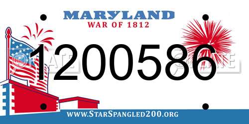 1200586 Maryland License Plate