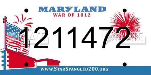 1211472 Maryland License Plate