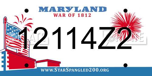 12114Z2 Maryland License Plate