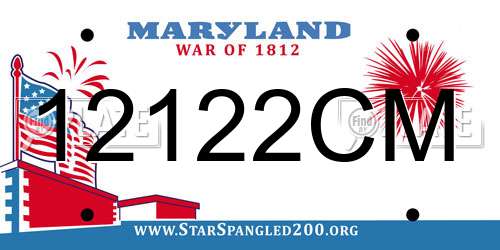 12122CM Maryland License Plate