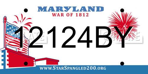 12124BY Maryland License Plate
