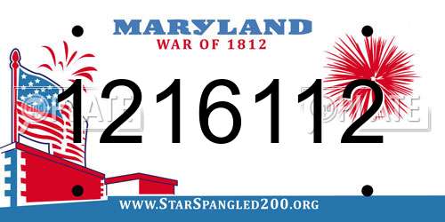 1216112 Maryland License Plate