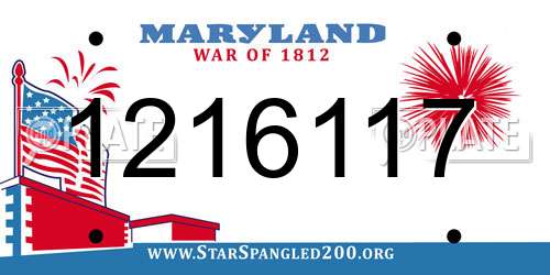1216117 Maryland License Plate