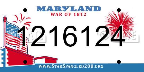 1216124 Maryland License Plate