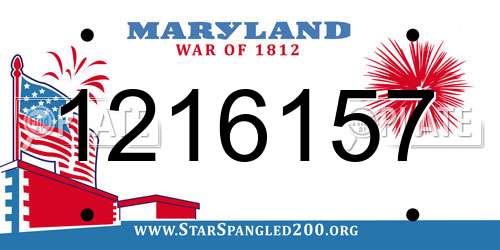 1216157 Maryland License Plate