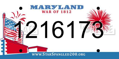 1216173 Maryland License Plate