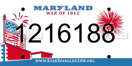 1216188 Maryland License Plate