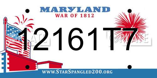 12161T7 Maryland License Plate