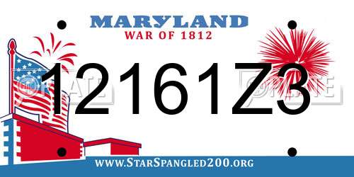 12161Z3 Maryland License Plate