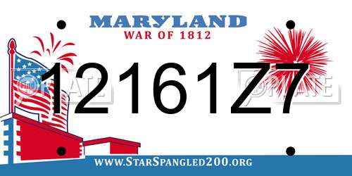 12161Z7 Maryland License Plate