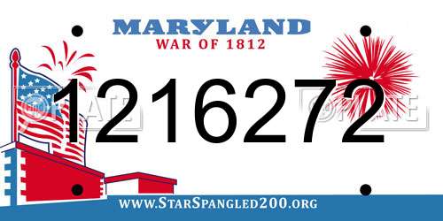 1216272 Maryland License Plate