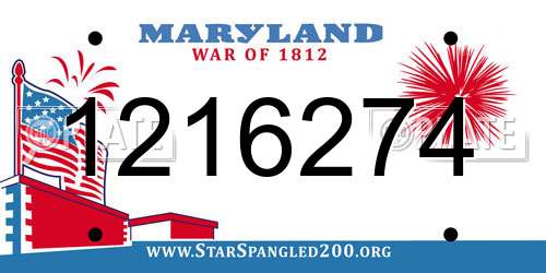 1216274 Maryland License Plate