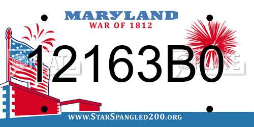 12163B0 Maryland License Plate