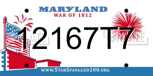 12167T7 Maryland License Plate