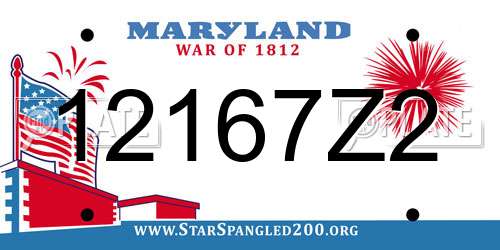 12167Z2 Maryland License Plate